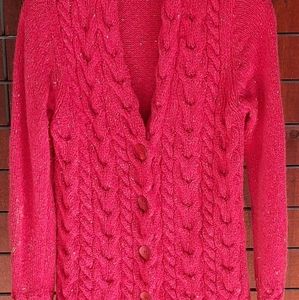 Berry wool/cashmere cardigan